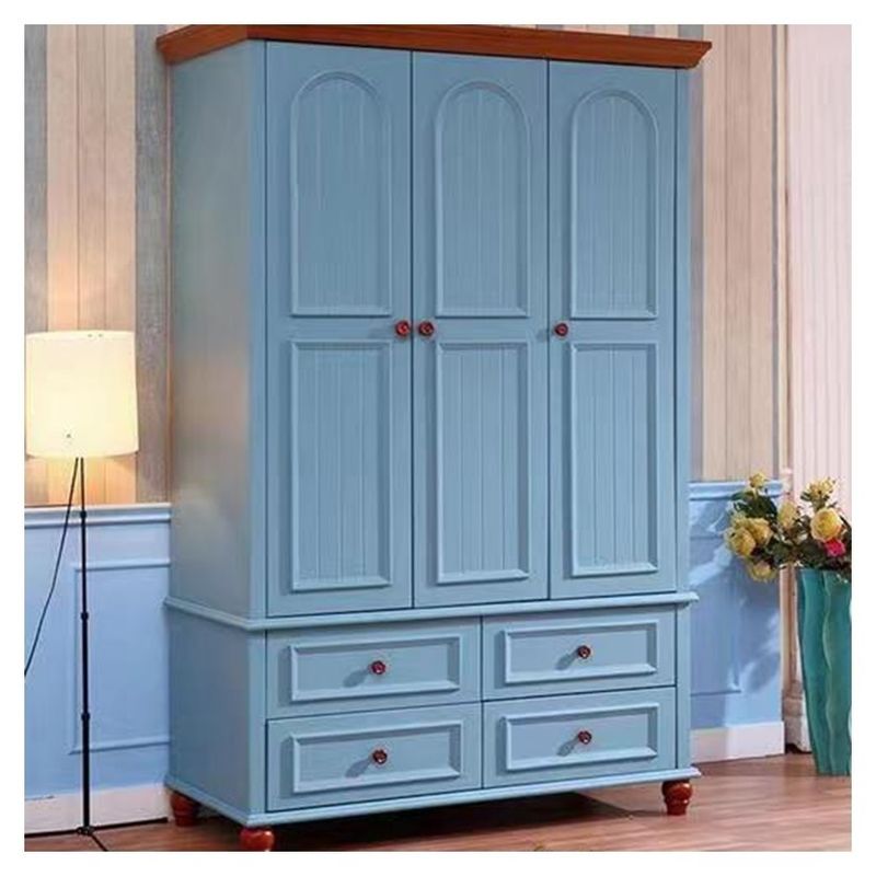 Schlafzimmer Blau Schrank Möbel für Kinder Schrank PANEL Holz Stil Postverpackung N