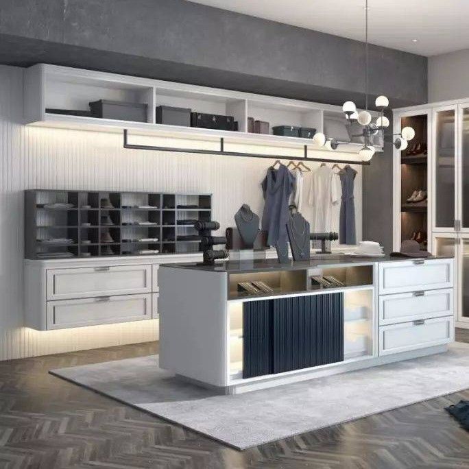 Moderne MR HDF Board Island Garderobe für High-End-Design und Funktionalität angepasst