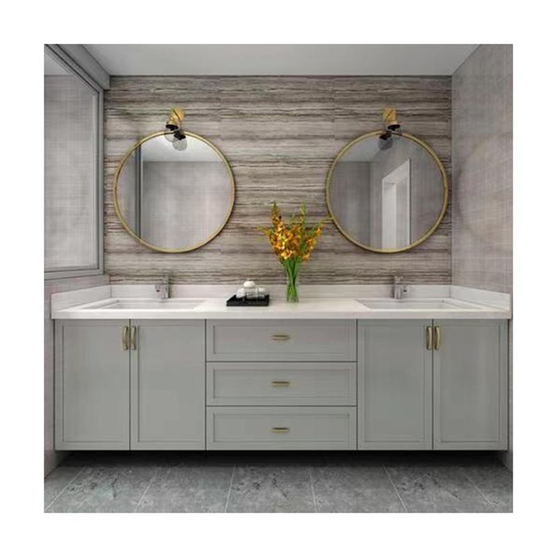 Zwei Sätze Waschbecken und Wasserhähne Großes Bad Vanity Set mit separater Spiegelbreite 38-46