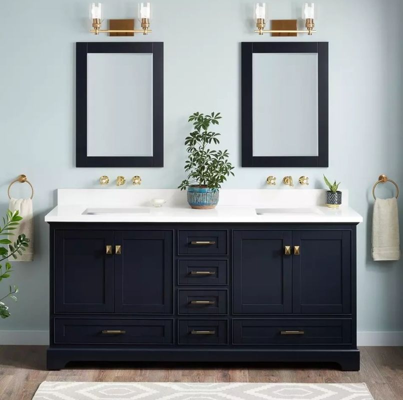Zwei Sätze Waschbecken und Wasserhähne Großes Bad Vanity Set mit separater Spiegelbreite 38-46