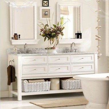 Zwei Sätze Waschbecken und Wasserhähne Großes Bad Vanity Set mit separater Spiegelbreite 38-46
