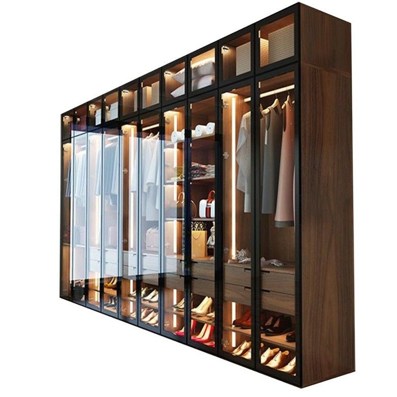 Kombination Glastür Holzschränke für moderne Hotelwohnung im zeitgenössischen Stil