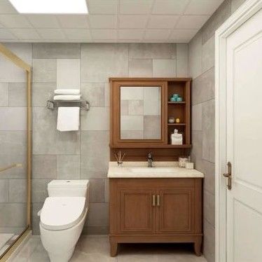 Badezimmer Vanity im europäischen Stil mit grifffreiem Design und individuellen Farboptionen