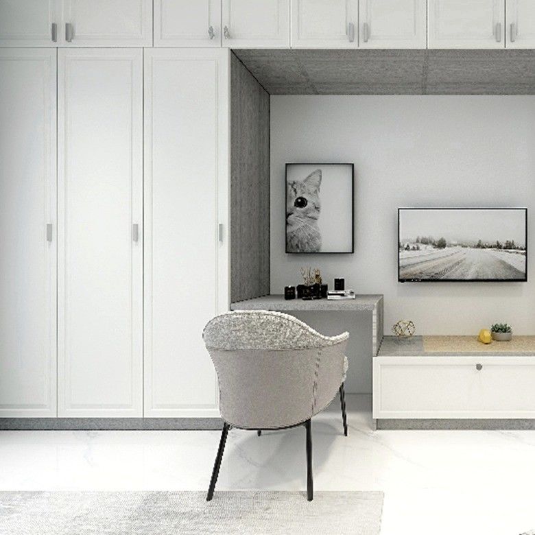 Moderner Stil 3-Tür-Schrank mit Spiegel Schlaftisch YALIG Maßgeschneiderter Massivholz