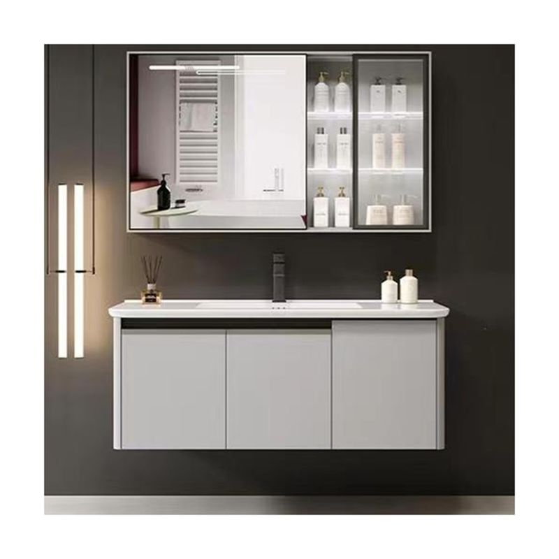 Wohnung Vanity Set mit Spülbecken Modern 30 Zoll Custom Waschbecken und schwimmenden Schrank