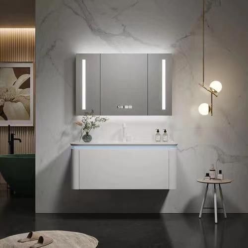 Wohnung Vanity Set mit Spülbecken Modern 30 Zoll Custom Waschbecken und schwimmenden Schrank