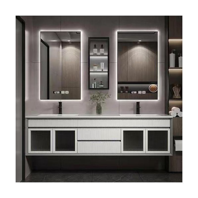 Organisieren Sie Ihr Badezimmer mit YALIG Custom Vanity Cabinet Doppelspülbecken und Silberspiegel