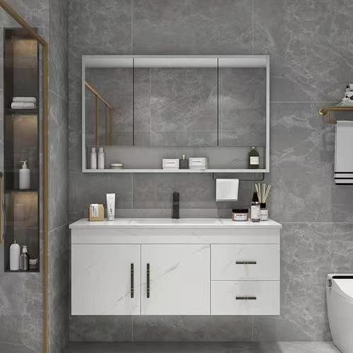 Moderne Bad-Set-Organisator mit 30 Zoll schwebenden Vanity-Schrank und Handgriff-freies Design