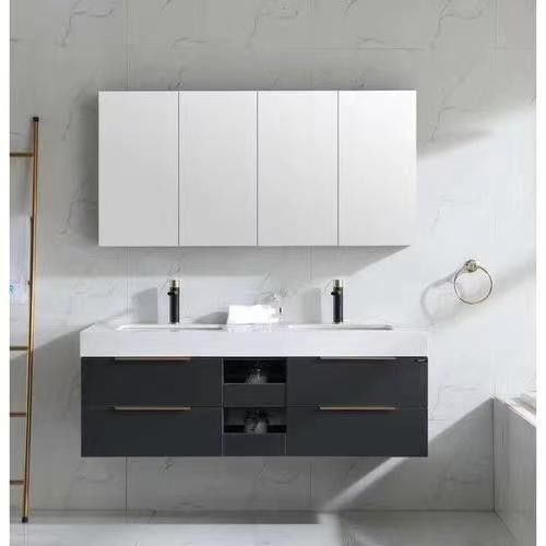 Moderne Bad-Set-Organisator mit 30 Zoll schwebenden Vanity-Schrank und Handgriff-freies Design