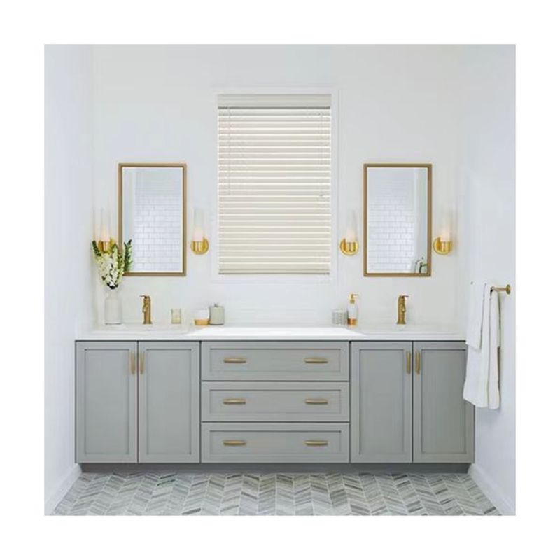 Rechteckige Eitelkeit YALIG Custom Luxus Quarz Zähler Top Set für modernes Badezimmer Design