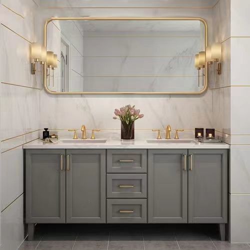 Verbessern Sie Ihr Badezimmer mit YALIG Custom Gold Doppelspülbecken Vanity Combo und Wall Mount