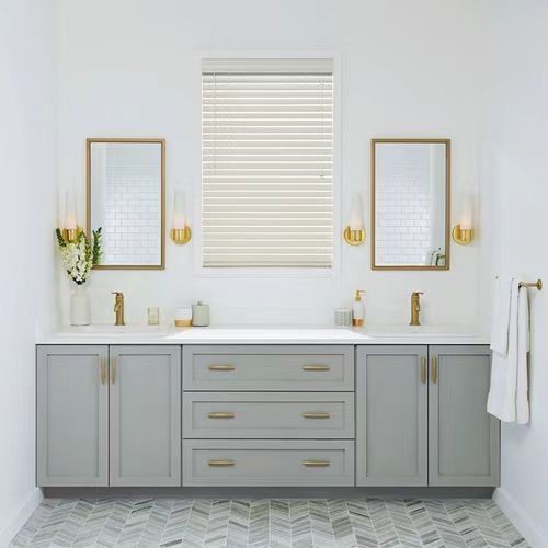 Verbessern Sie Ihr Badezimmer mit YALIG Custom Gold Doppelspülbecken Vanity Combo und Wall Mount