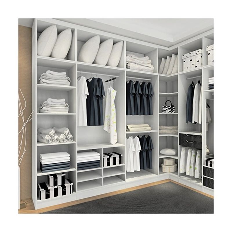 Schlafzimmermöbel Moderne kleine L-Form Walk in Closet Schrank für Schlafzimmer Lösung