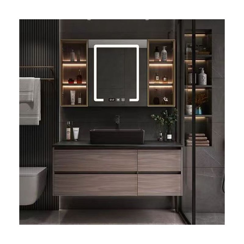 Moderne LED-Spiegel und Waschbecken