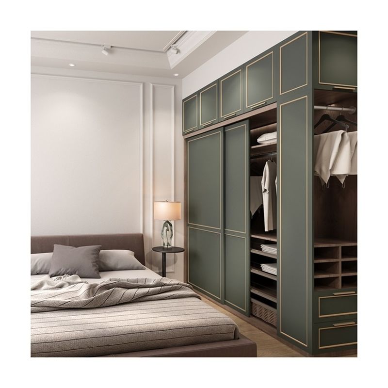 YALIG Hotelmöbel Moderne Holzschiebetür Schrank für eingebautes Schranksystem