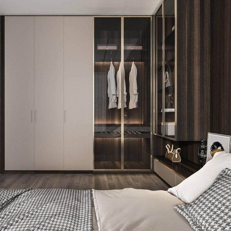 YALIG Hotelmöbel Moderne Holzschiebetür Schrank für eingebautes Schranksystem