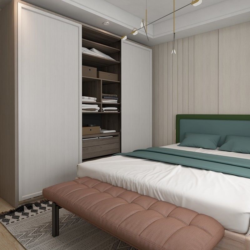 YALIG Transparenz Tür und Weiß Sunmica Designs für Holz Schrank in Schlafzimmer Sets