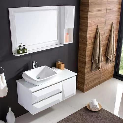 Spiegel enthalten Ja Wandmontierte MDF-Vanity-Badezimmerschrank mit Acryl-Türplatte