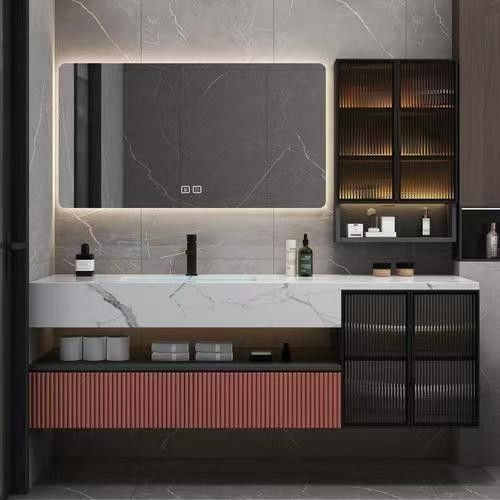 Spiegel enthalten Ja Wandmontierte MDF-Vanity-Badezimmerschrank mit Acryl-Türplatte
