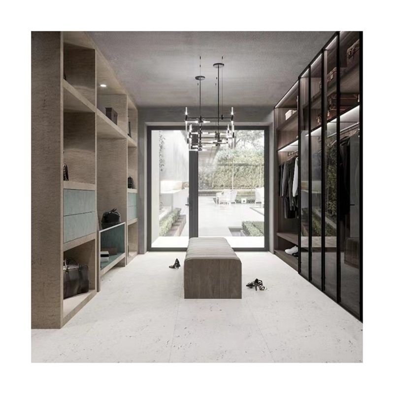 Großer Holzweg im eingebauten Schrank für moderne Wohnung 2D / 3D und High-End-Design