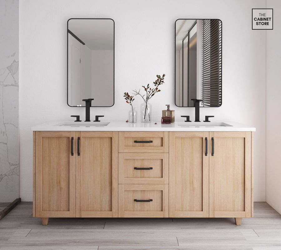 YALIG Schrankschüttler Fluted Panel Quarz Schalter Badezimmer Vanity für 38-46 in Breite