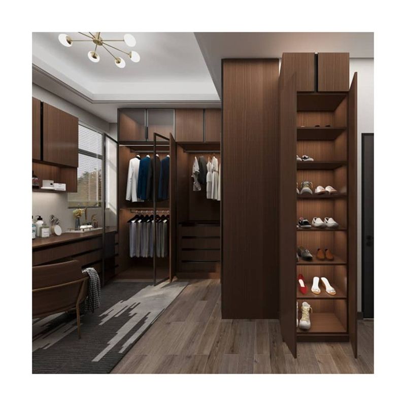 Moderne Holzkleiderschrank für Schlafzimmer Möbel Design Stil 2D / 3D