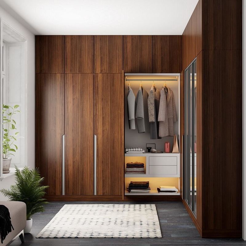 Moderner Design Stil YALIG Veneer Moderne Eckschränke für Schlafzimmermöbel