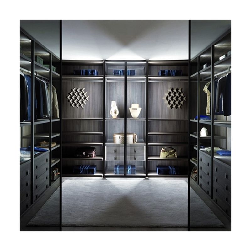 PANEL Holz-Stil YALIG Große Ecke offene Garderobe Schrank für zeitgenössische Design-Stil