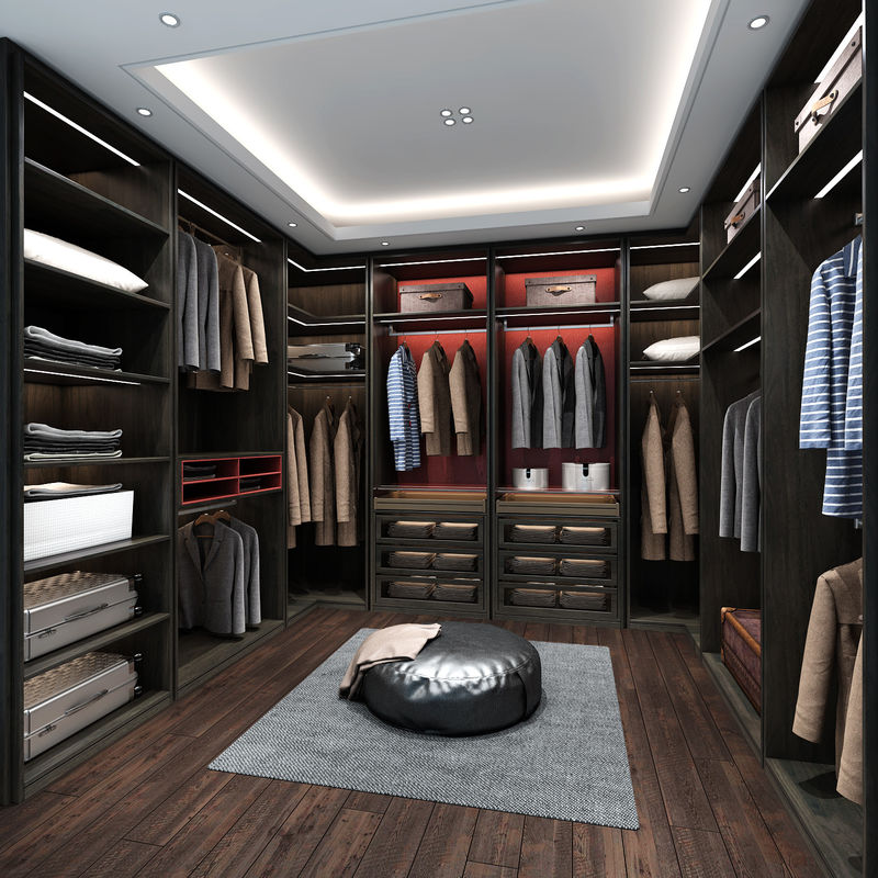 PANEL Holz-Stil YALIG Große Ecke offene Garderobe Schrank für zeitgenössische Design-Stil