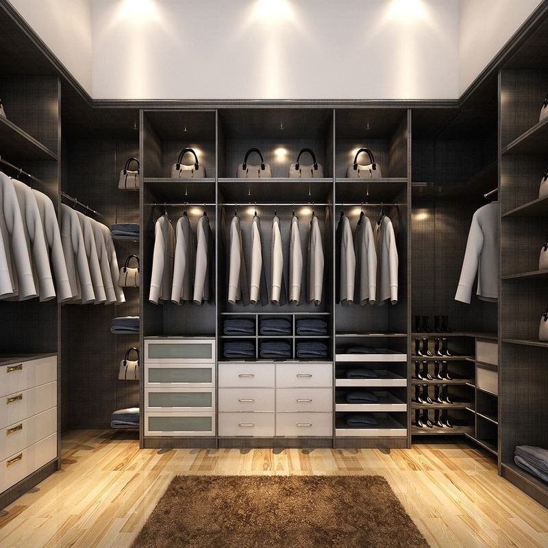 PANEL Holz-Stil YALIG Große Ecke offene Garderobe Schrank für zeitgenössische Design-Stil