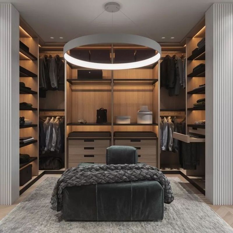PANEL Holz-Stil YALIG Große Ecke offene Garderobe Schrank für zeitgenössische Design-Stil