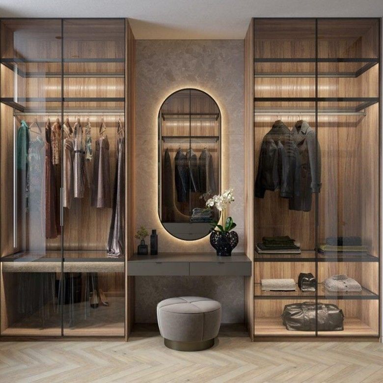 Moderne Schlafzimmermöbel Holzkleiderschrank mit gleitendem Spiegel und keinem gefalteten Stil