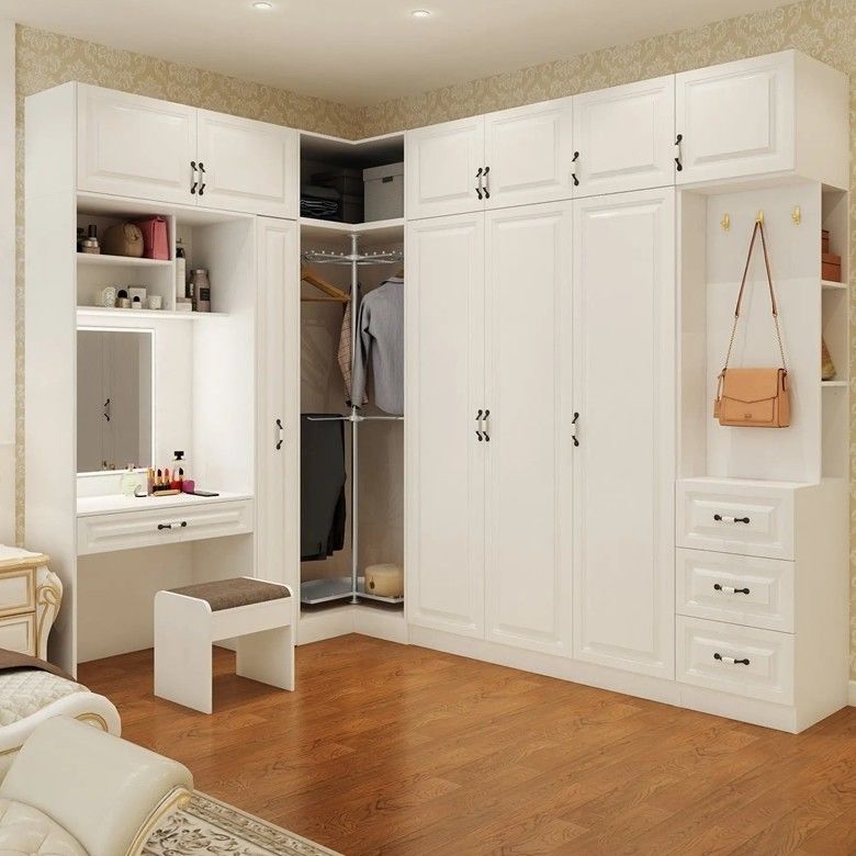 Moderne Schlafzimmermöbel Holzkleiderschrank mit gleitendem Spiegel und keinem gefalteten Stil