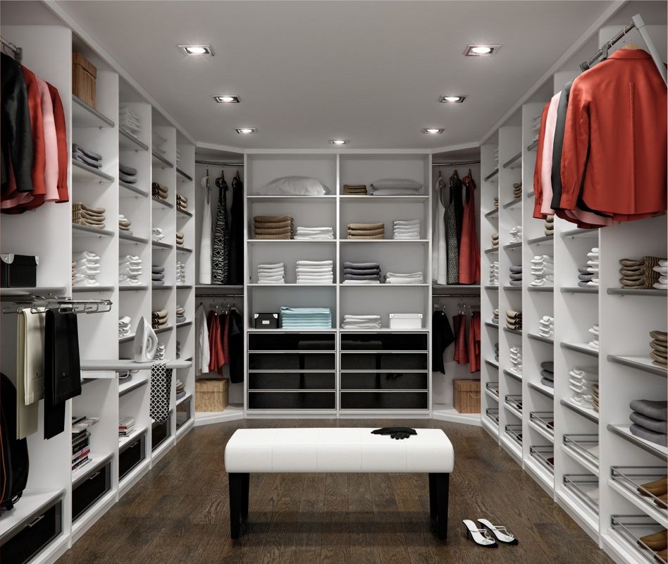 NO Falte Moderne Holz Walk In Garderobe Schrank mit kundenspezifischem Melamin-Speicherdesign