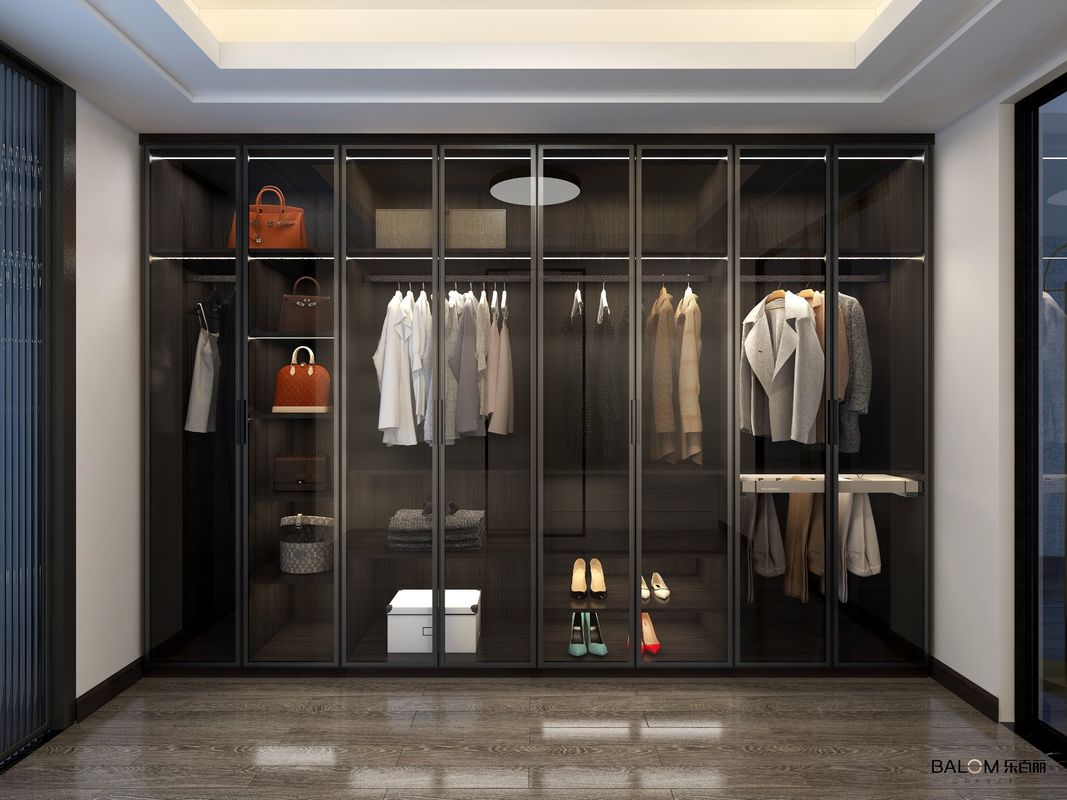 Personalisierte PANEL Holz Stil Schlafzimmer Lagerung Organisator Kleidung Walk in Schrank Schrank