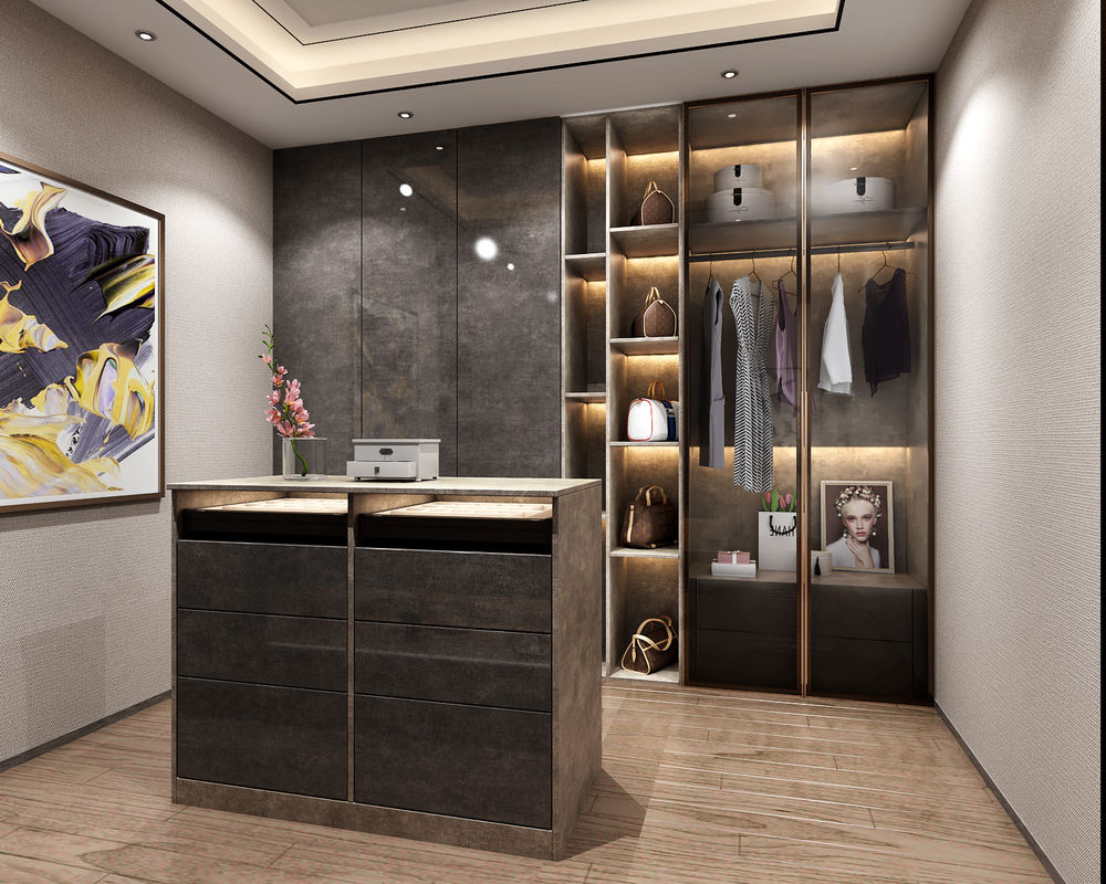 Personalisierte PANEL Holz Stil Schlafzimmer Lagerung Organisator Kleidung Walk in Schrank Schrank